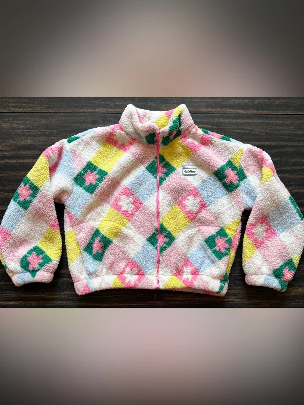 Old Navy Oversized Sherpa Zip Jacket for Girls, Size L (10-12)